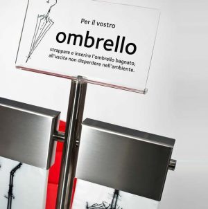 Milano Wet Umbrella Bag Stand Stainless with Bags